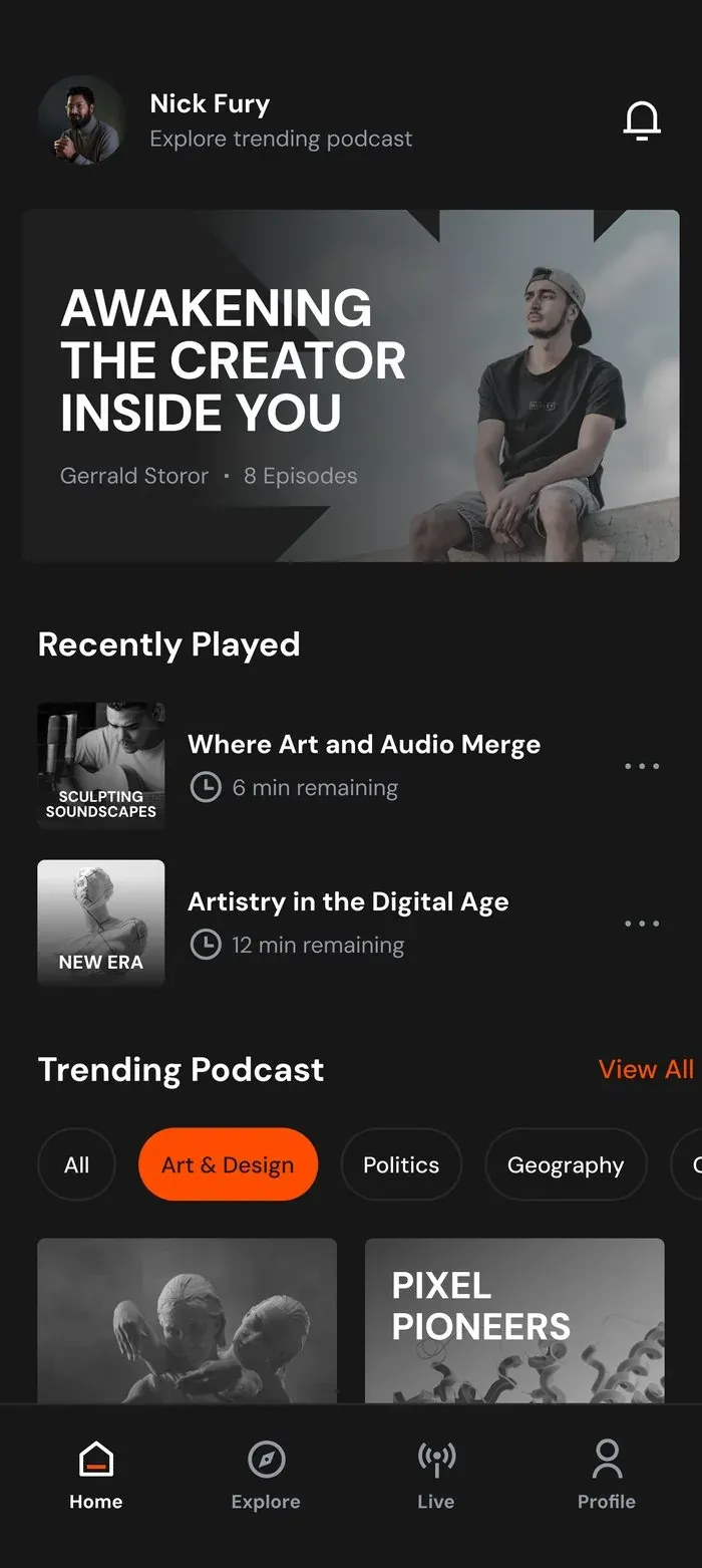 Home feed
