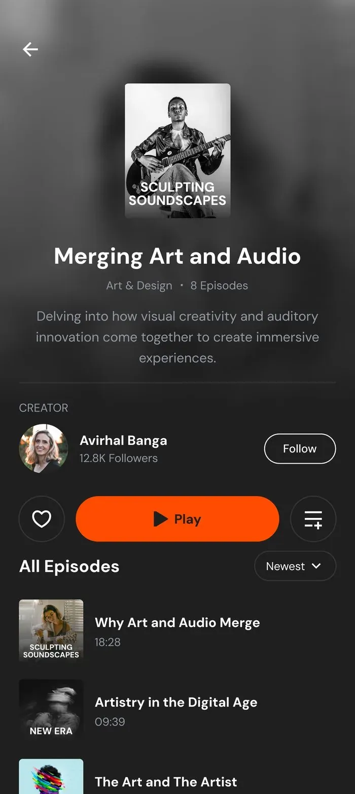 Podcast detail with episodes